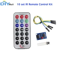 10 set hx1838 nec coded infrared ir remote control module receiving head kit for c51 mcu diy electronic experiment
