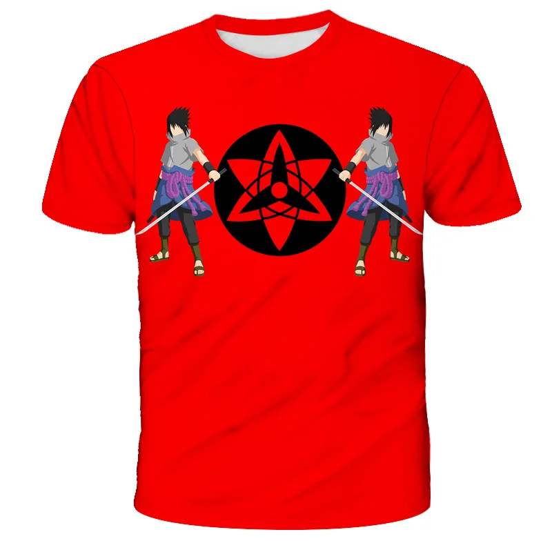 

2021 New Manga-Naruto T-shirt O-neck For Children Babys Kids Short Sleeve Tops Boy And Girl Clothes Summer Breathable 3D Cartoon