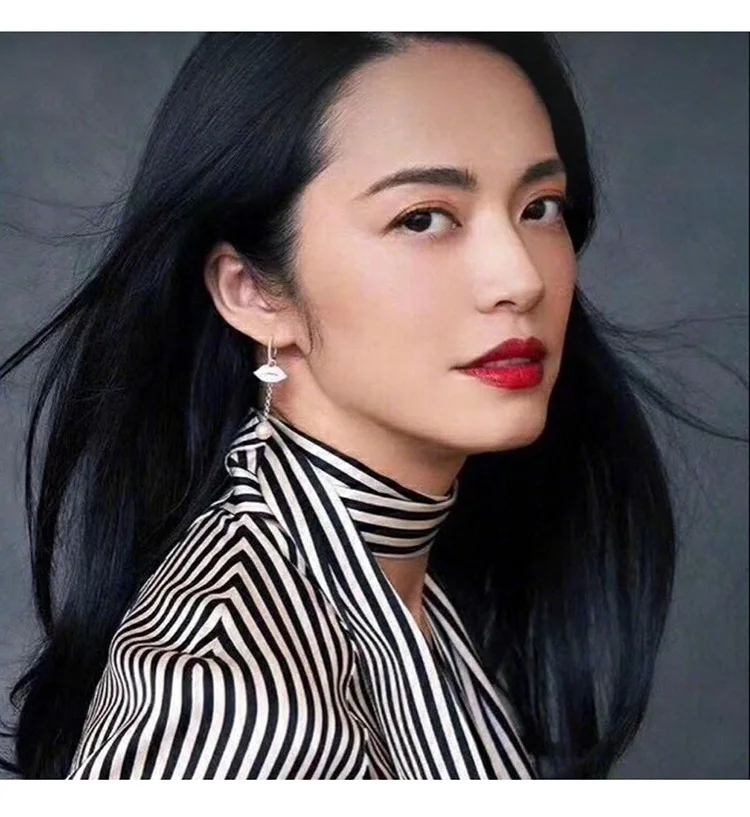 

Fashion Creative Design Red Lip Hanging Drop Earrings Korean Zircon Mouth Dangle Brincos Women's Jewelry Zk30