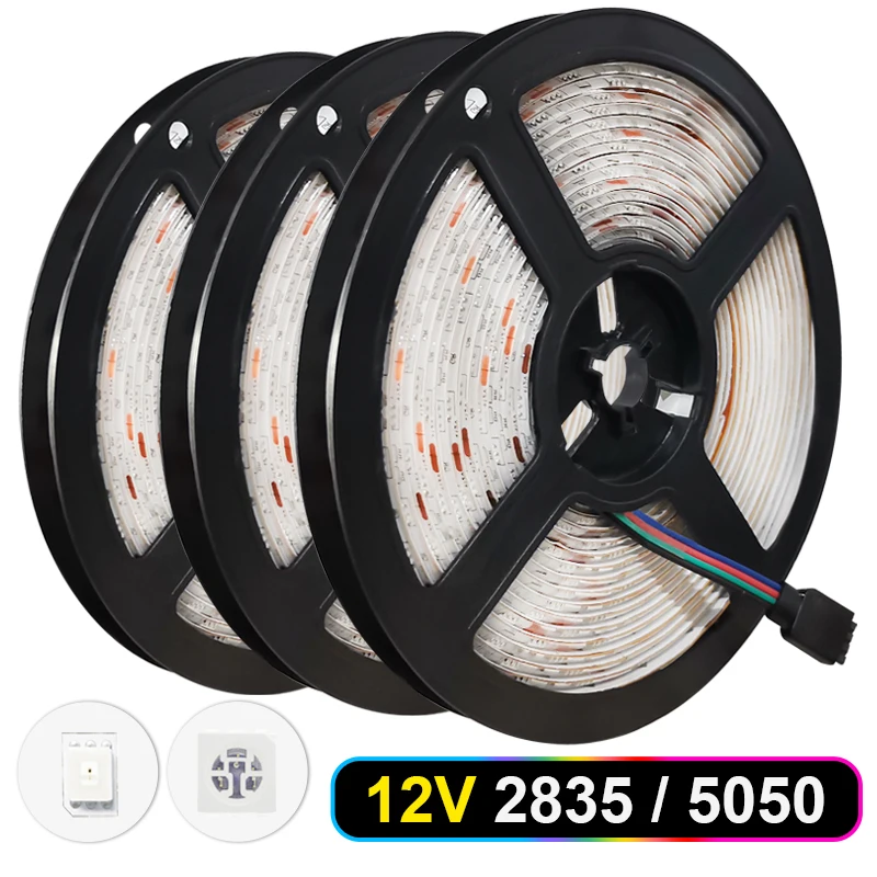 Светодиодная лента 12 В декоративная SMD2835 RGB5050 светодиодная полоса 30 светодиодный