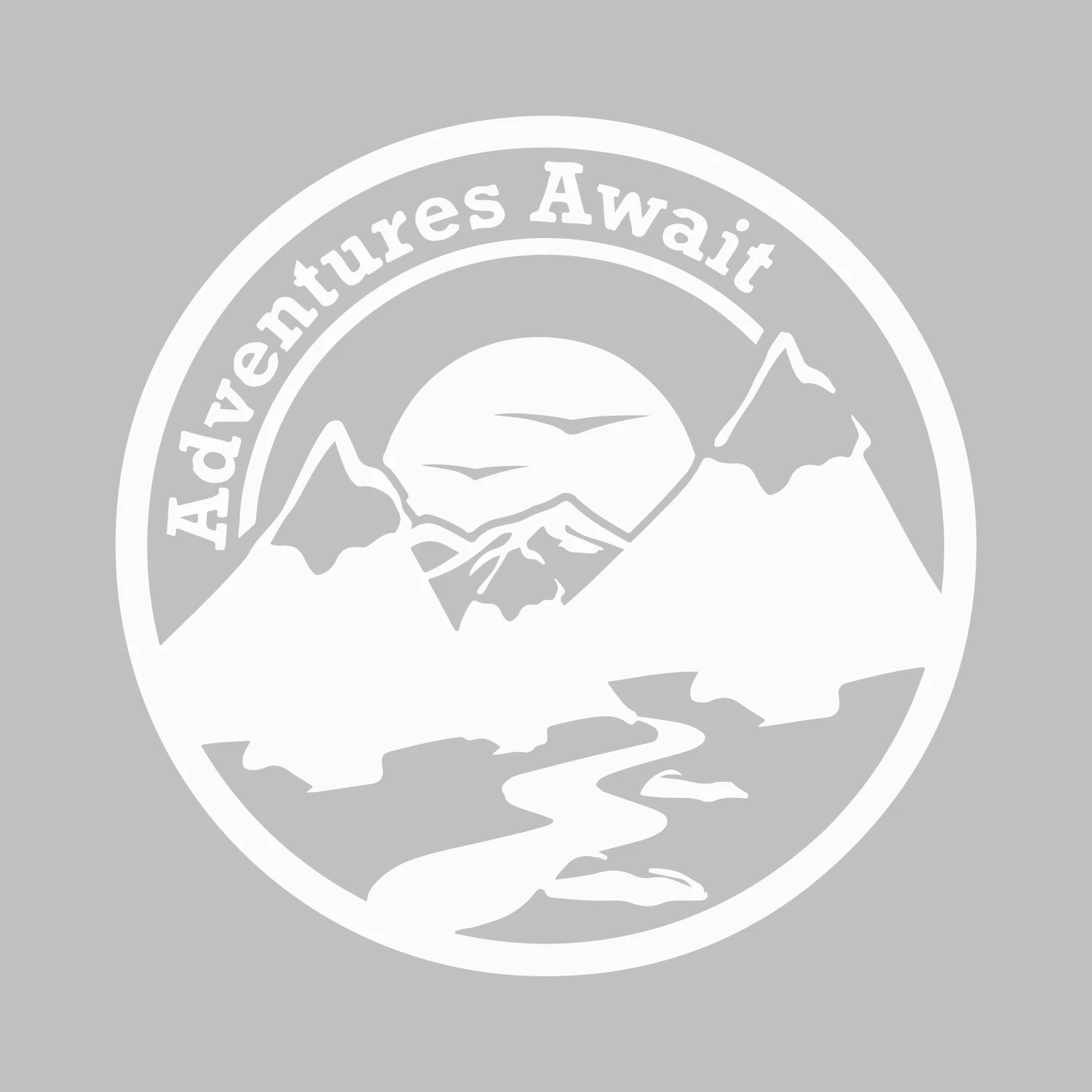 

Adventure Await Hiking Mountain Car Caravan Motorhome Bumper Vinyl Decal Sticker