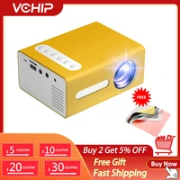 vchip st300 led mini projector full hd for home supports 1080p tv hdmi usb portable theater media player with gift