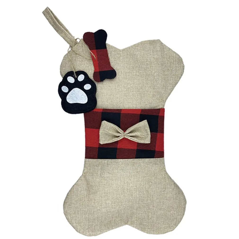 

Christmas Xmas Hanging Bone Sock Party Tree Decor Santa Stocking Sock Gift Candy Bags Lovely Gift For Children Fireplace Tree