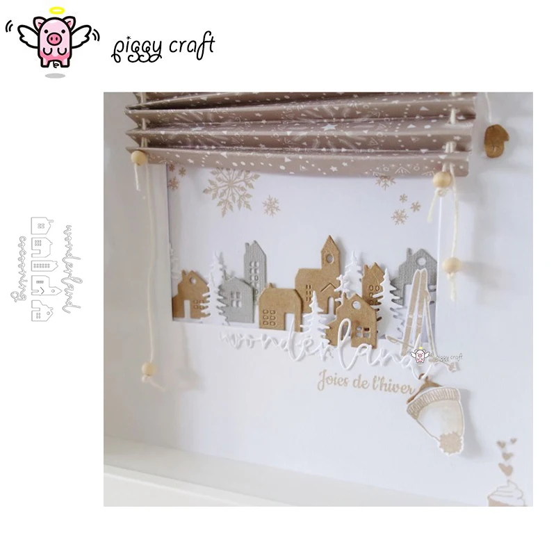 

Piggy Craft metal cutting dies cut die mold House letter decoration Scrapbook paper craft knife mould blade punch stencils dies