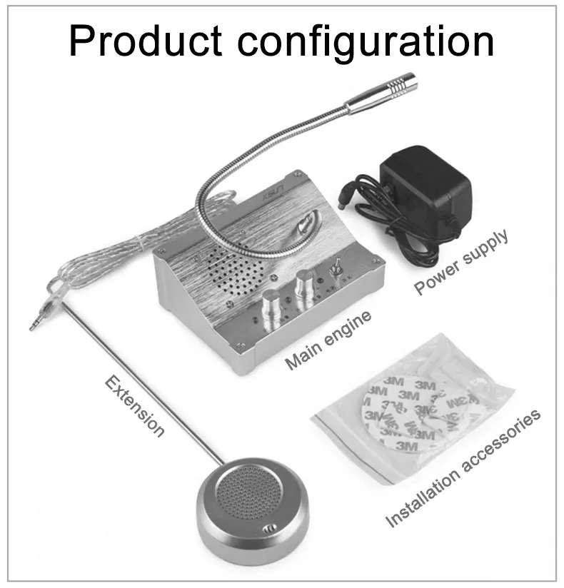 

Dual-Way Talk Through Store Office Window Glass Counter Intercom Speaker System Bank Station Dining Hall Voice Communicator