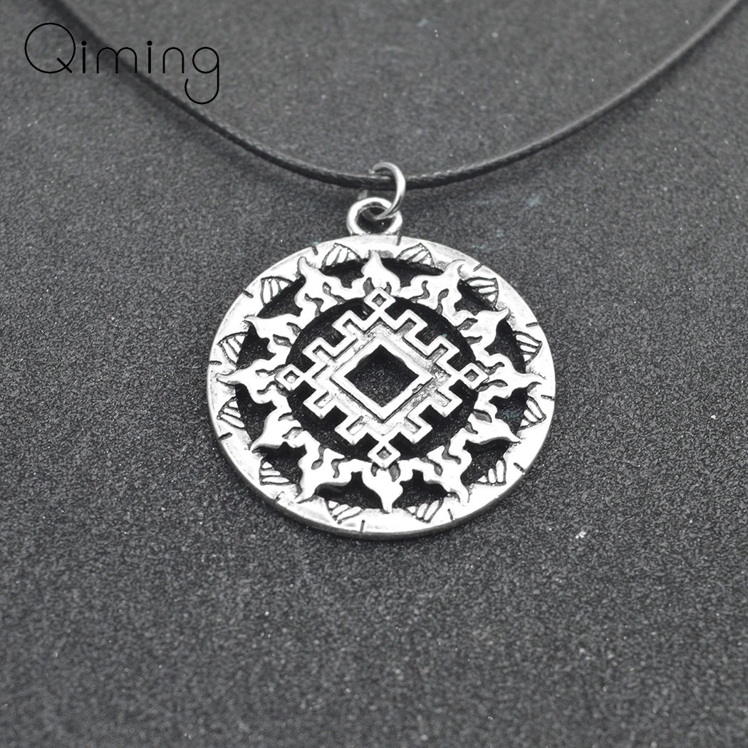 Винтажное ожерелье амулет в античном стиле черная кожаная веревка ювелирные