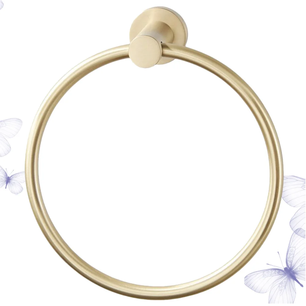 

Stainless Steel Towel Hook Hanging Bathroom Towel Ring Creative Towel Hook (Golden)