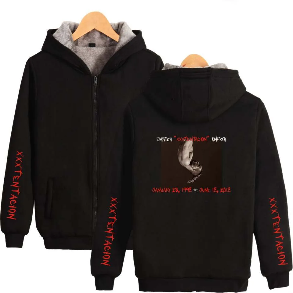 Толстовки Xxxtentacion на молнии Зимние Модные свитшоты в стиле хип-хоп уличная одежда