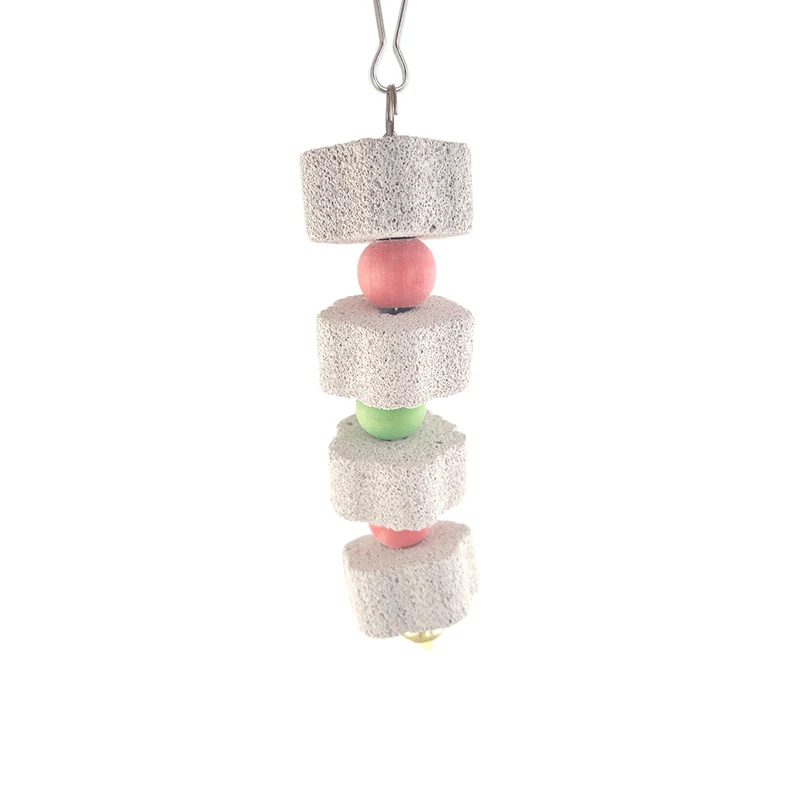 

1pc Rabbit Squirrel Parrot Hamster Chew Toys Molar Tooth Grinding Minerals Stone Strand Teeth Grinding Bite with Bell Pet Toy