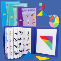 2 4 years old childrens magnetic jigsaw puzzle book wooden toys shapes board kids early educational toys development puzzle cre