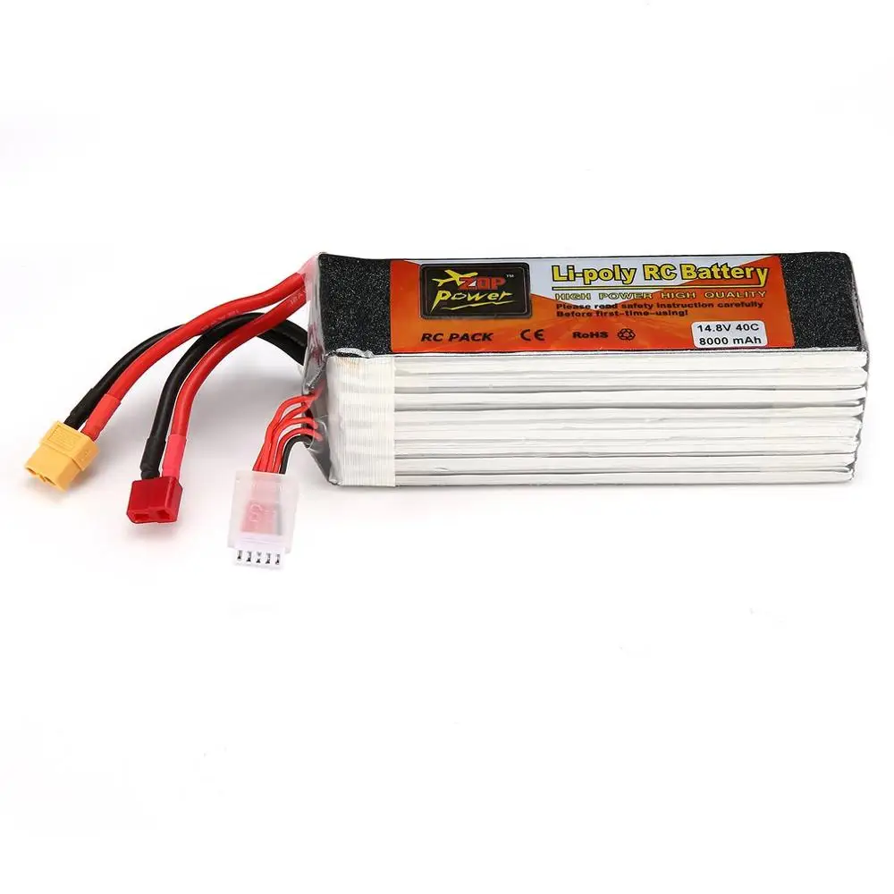 14.8V 40C 8000mAh ZOP Мощность 14,8 V 30C 40C 45C 65C 3300 мА/ч, 5000 мА/ч, 5500 мА/ч, 7000 мА/ч, 8000 мА/ч, 6000 мА/ч, 4S 1P Lipo Батарея XT60 разъем для Радиоуправляемый Дрон, автомобиль tz - Цвет: 14.8V 40C 8000mAh