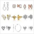 Женские серьги-гвоздики из серебра 925 пробы, с кристаллами