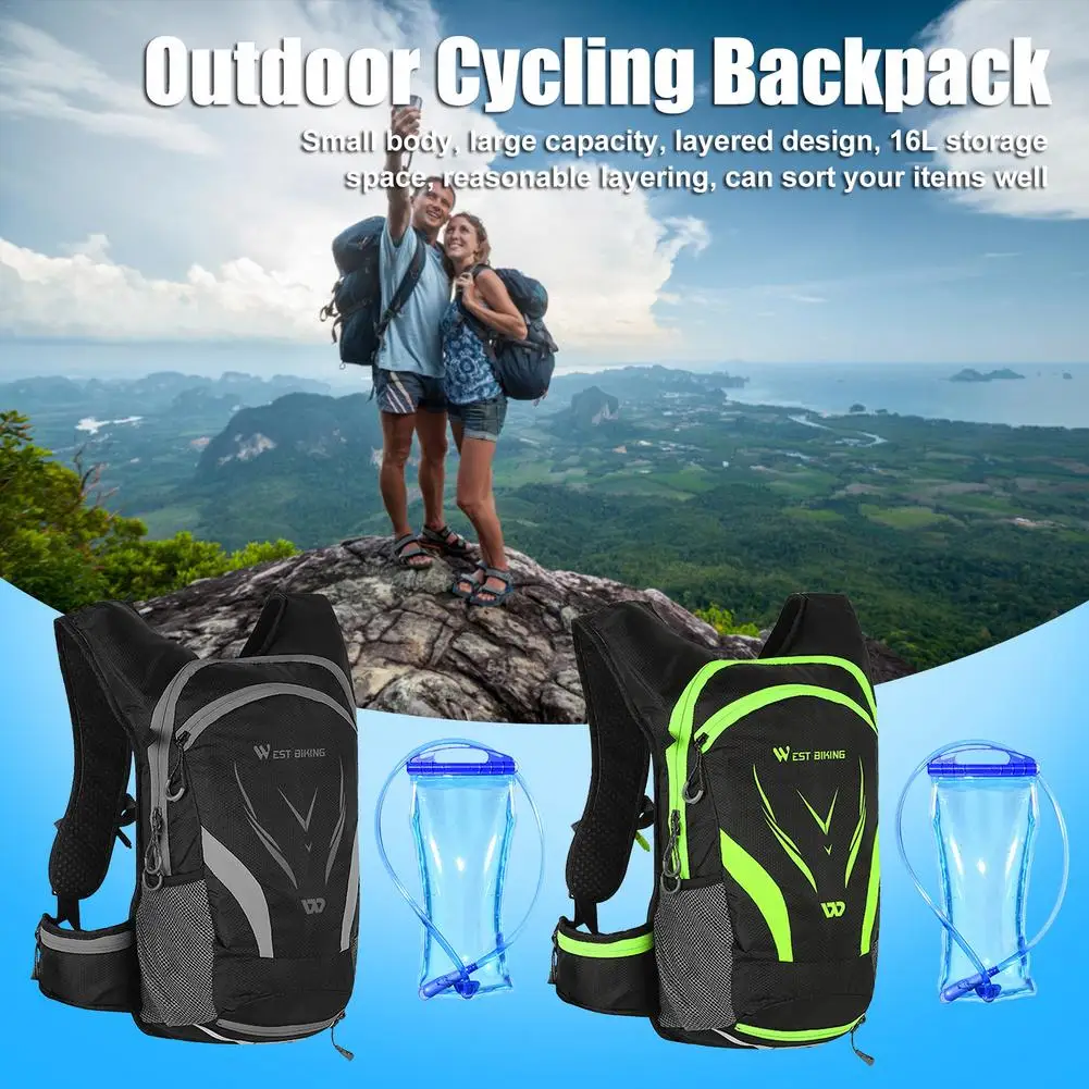 

Велосипедные Сумки 16 л, портативная водонепроницаемая сумка для воды для горных и дорожных велосипедов, уличный спортивный ранец с гидрато...
