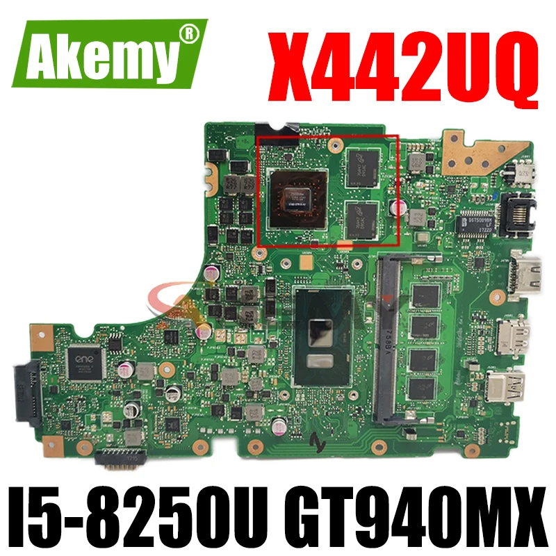 

Akemy X442UQ материнская плата для ноутбука ASUS VivoBook 14 X442UQR R419U оригинальная материнская плата 4GB-RAM I5-8250U GT940MX