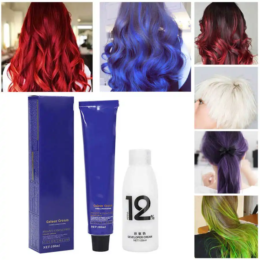 Краска для волос женщин 100 мл/бутылка натуральный цвет Модная красочная краска