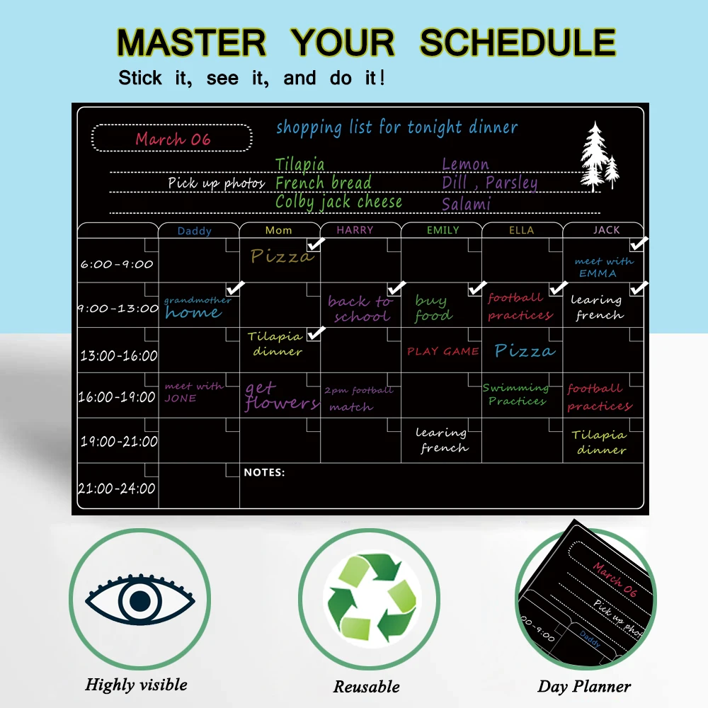 Доска холодильника магнитный календарь для доска ежемесячный в комплекте 8