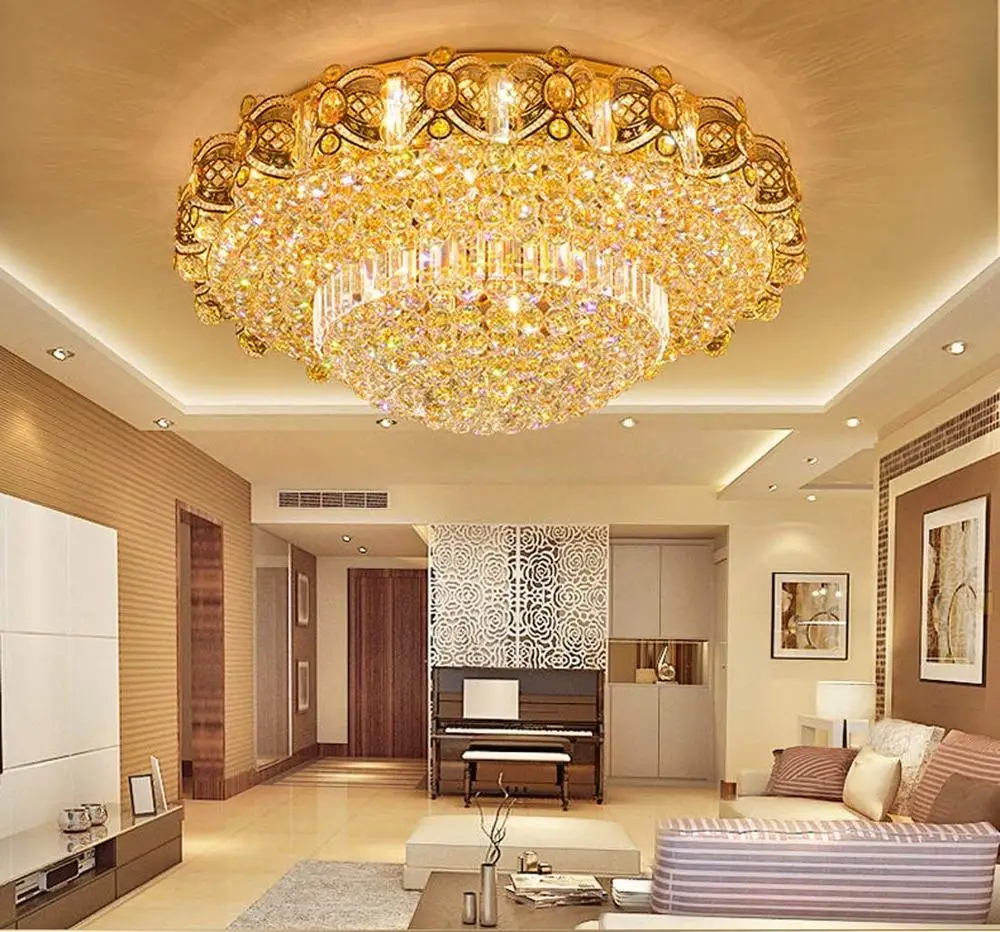 LED K9 хрустальный Золотой потолочный светильник люстры домашний бар потолочные