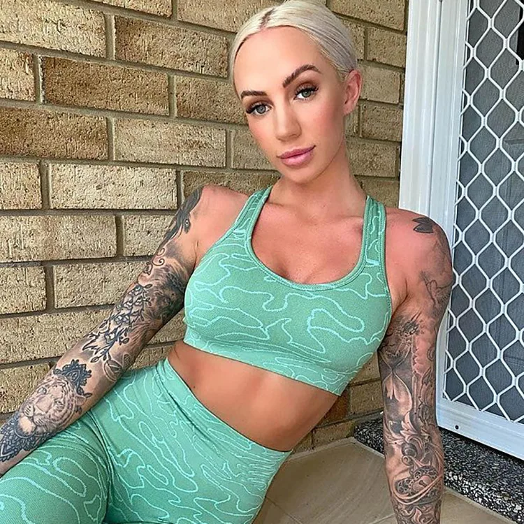 

Seamless Yoga Suit Jogging Workout Tops Gym Bra High Waist Running Leggings Pants Sports Fitness Clothing Workout Set Tracksuit