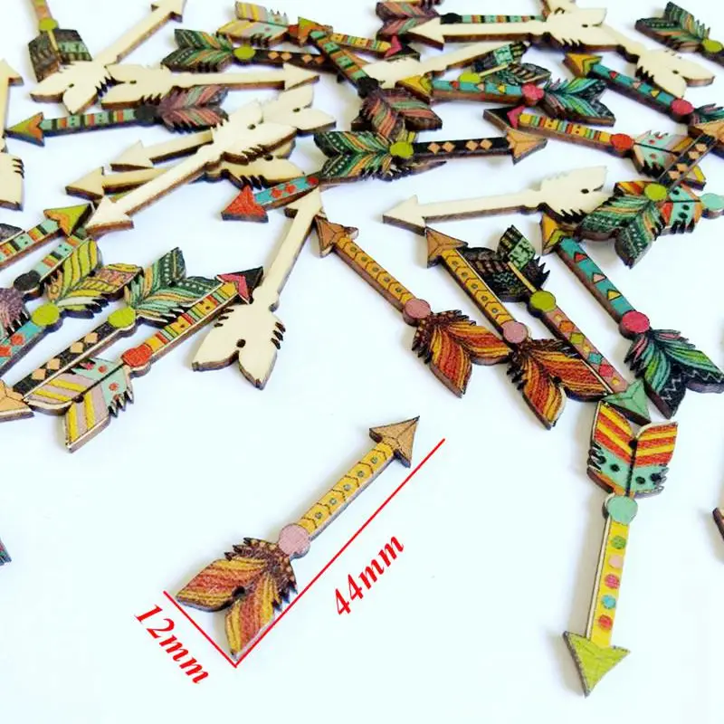 50 шт./упак. смешанные напечатанные пуговицы со стрелками Декоративные