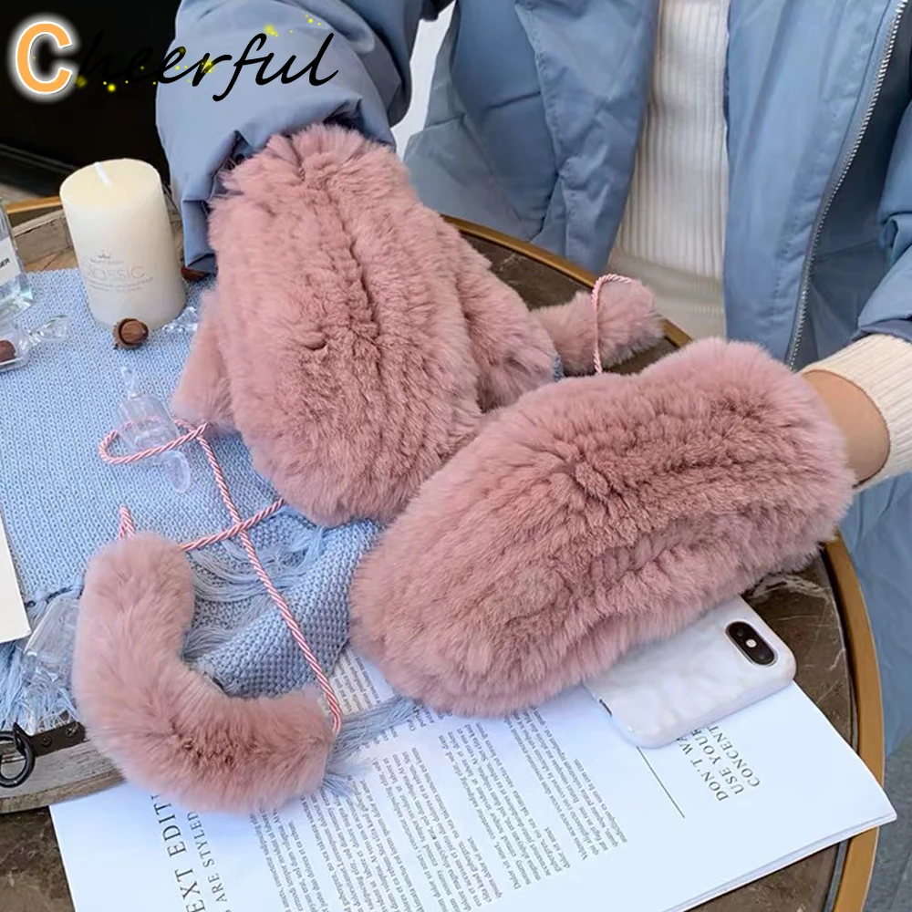 

Женские зимние искусственные перчатки, теплые толстые женские меховые варежки, эластичные лыжные перчатки для девочек, варежки, эластичные...