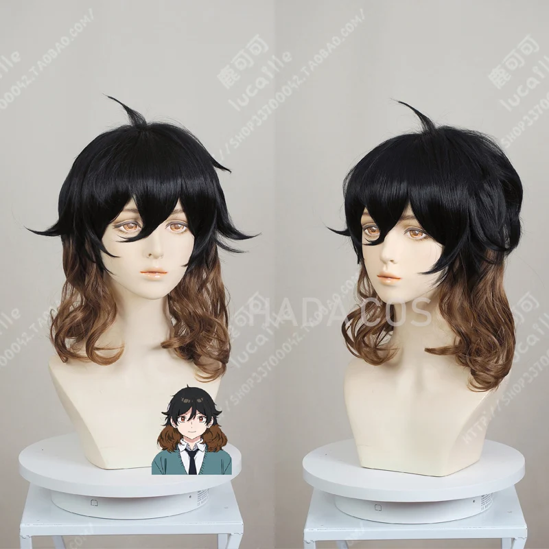 Парик для косплея Кувана Маки из аниме синий период черный и коричневый цвет