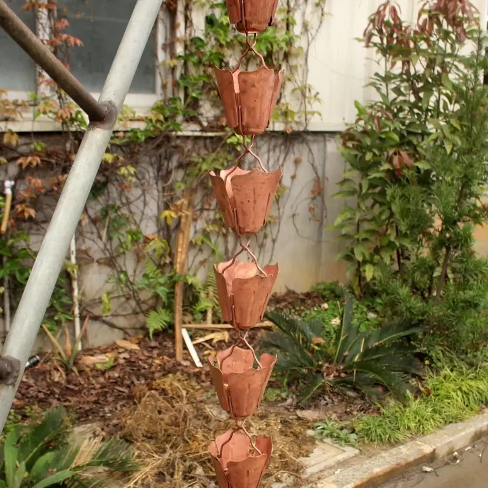 Cangler copper rain chain Copper flood temple villa guide smooth surface flame coffee | Дом и сад