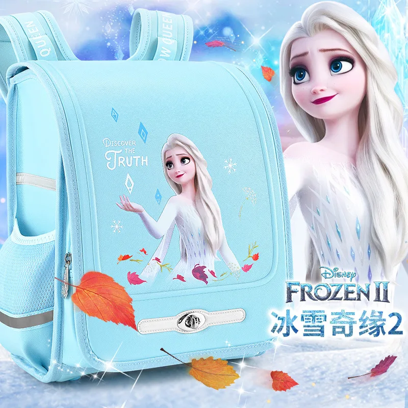 Disney Children Bag Frozen Schoolbag Girl Aisha Princess Ridge Relief Waterproof Large Capacity Japanese Style Student Backpack