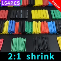 164pcs heat shrinkable tube kit shrinking assorted polyolefin insulation sleeving 21 wire cable sleeve kit diy wire repair
