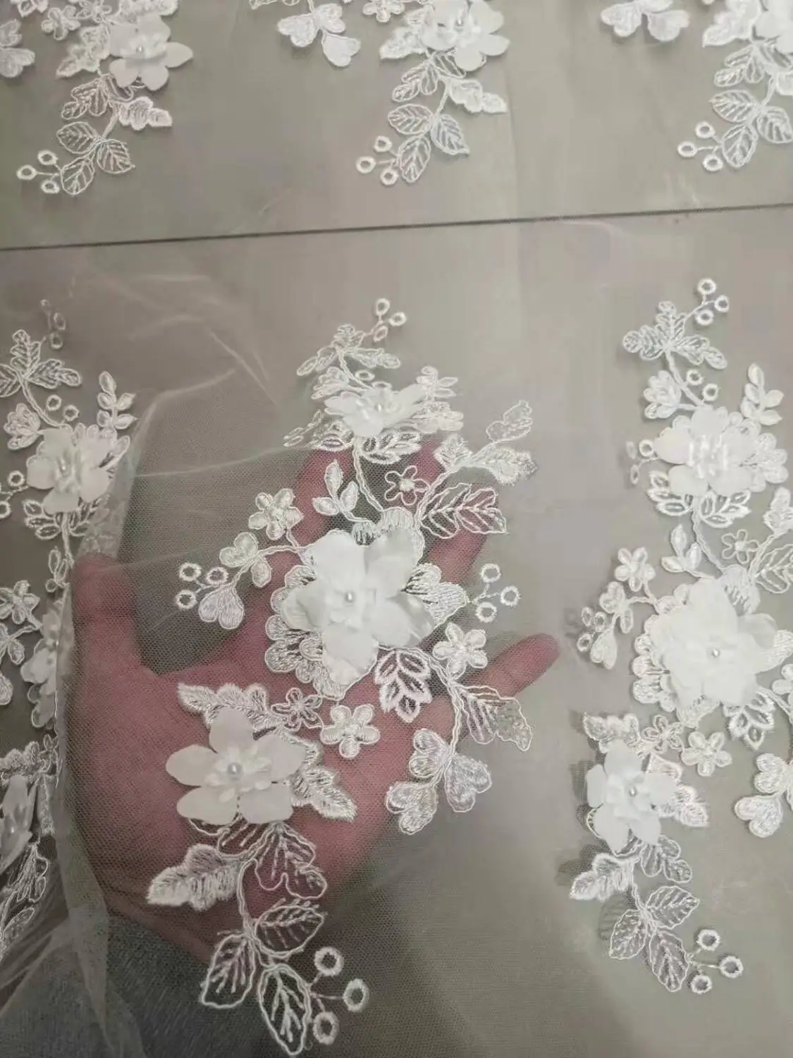 Высококачественная французская сетчатая кружевная ткань блестящая вышитая