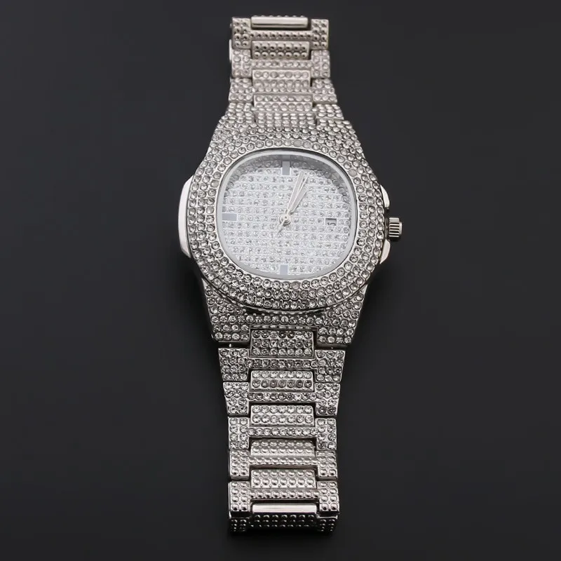 Роскошные мужские золотые часы в стиле хип-хоп побрякушки ювелирные изделия