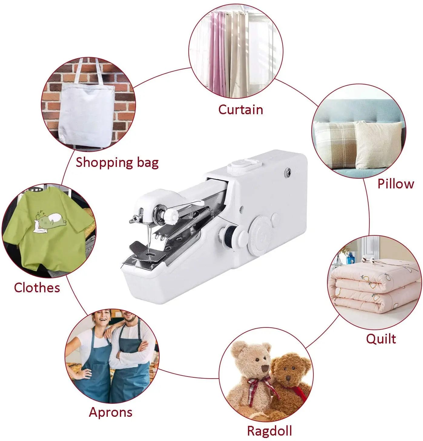 

Mini Handheld Manual Sewing Machine Mini Portable Handy Home Sewing Quick Hand-Held Single Stitch Handmade DIY Tool