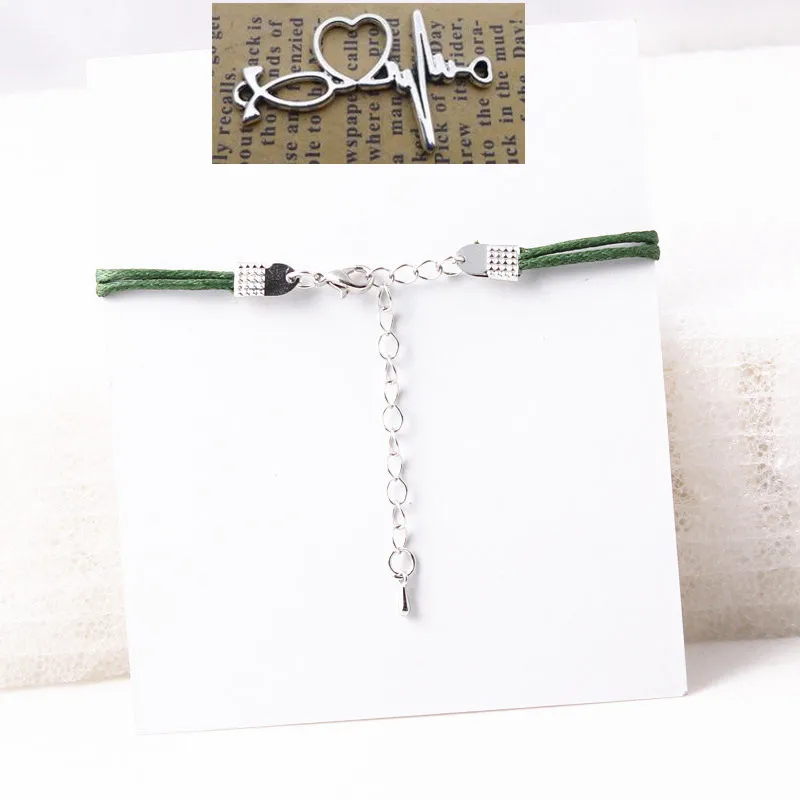 Браслет с волнистым сердечком романтичный электрокардиограммой браслет