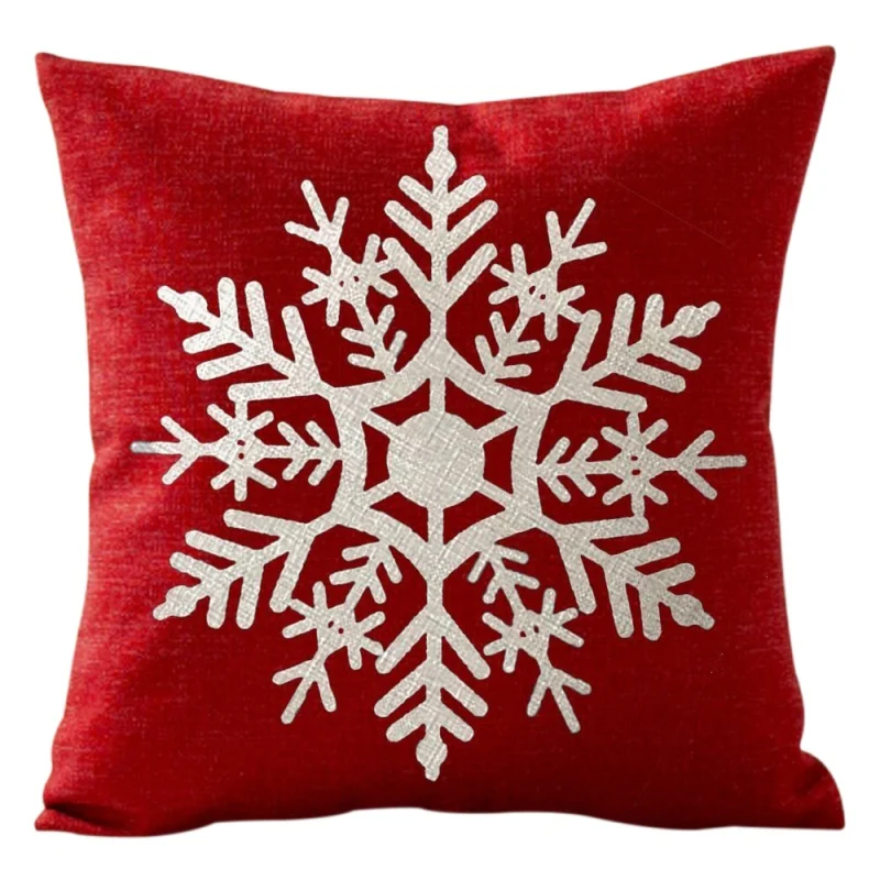 

Christmas Decorative Pillowcases Square Linen Cushion Printed Cover Single-sided For Home Office Sofa Car