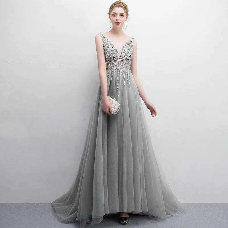 Вечерние платья, длинное платье, украшенное кристаллами и бисером, Vestidos De gala, женское вечернее платье с открытой спиной, Вечерние вечернее платье для выпускного