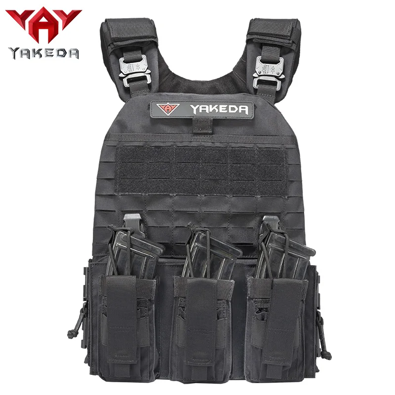 

YAKEDA Chaleco Tactico Combat Vest Hunting Shooting Quick Release Laser Cut Tactical Military Plate Carrier Bullet Proof Vest