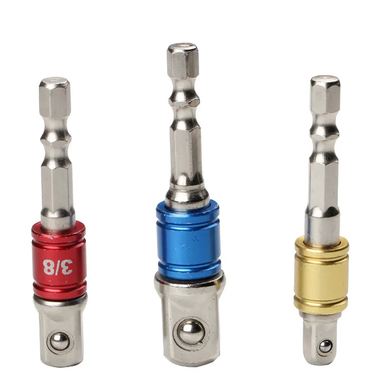 

1/2 1/4 3/8 Universal Sleeve Connecting Rod 3pcs Chrome Vanadium Steel Socket Adapter Hex Shank Electric drill tool accessories