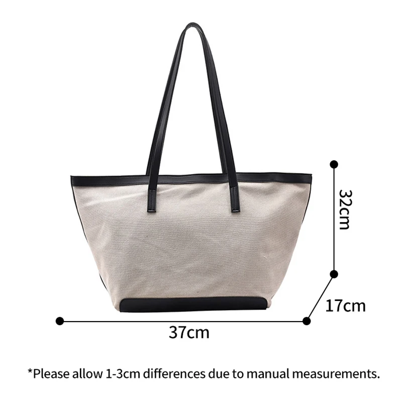 

Female Fashion Tote Women Large Capacity Handbags Canvas PU Shoulder Bags Casual Handbags Shopping Pouch For Ladies XA309M