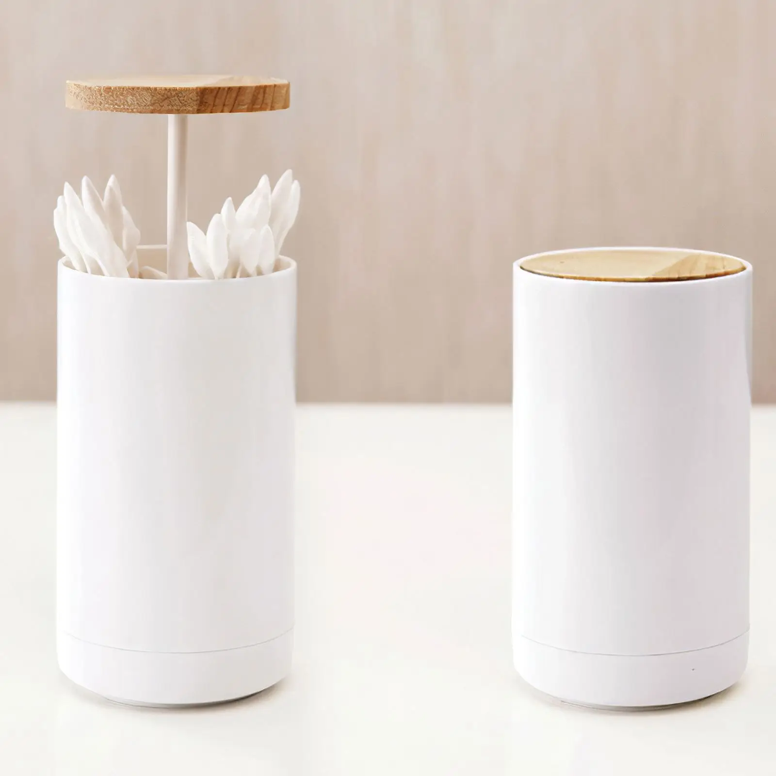 

Automatic Toothpick Box Cotton Swabs Holder Press Tooth Pick Dispenser Living Room Table Accessories Cotton Bud Container