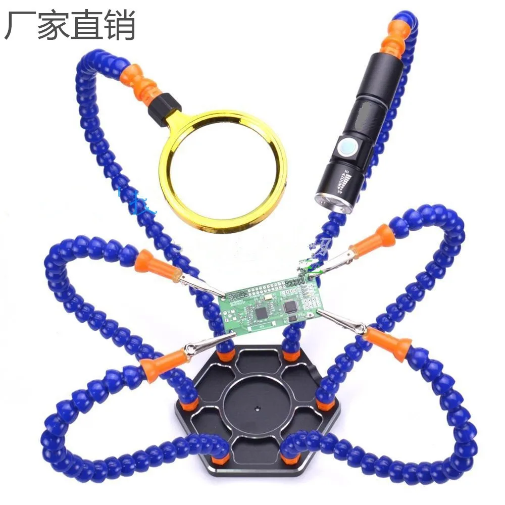 Мульти пайка Рука помощи третья рука инструмент 3X увеличительное USB DC вентилятор