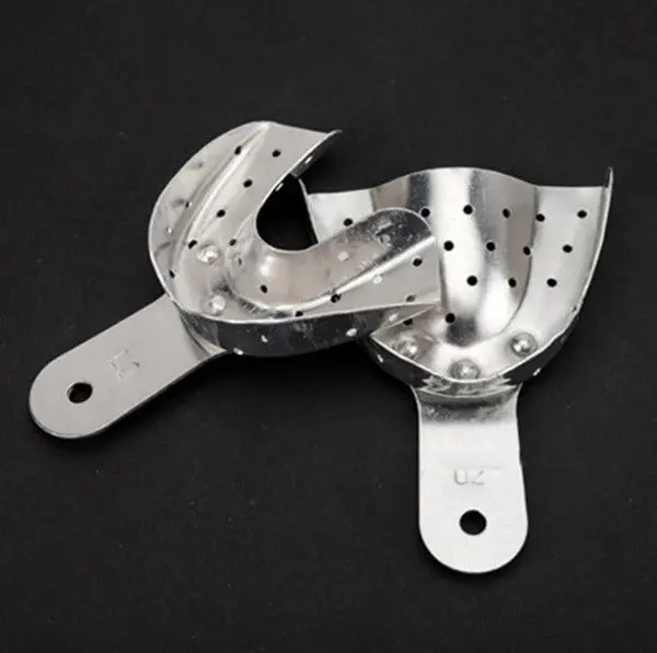 10 шт. стоматологический алюминиевый поднос с отверстиями для протезов|Модель зубов орто-металлическим