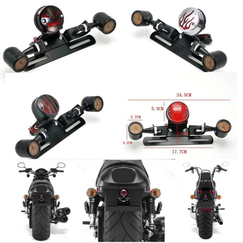 

Motorbike Accessories for Harley Moto Tail Light with Turn Signal Motorcycle Brake Light Indicators Nondestructive Installation