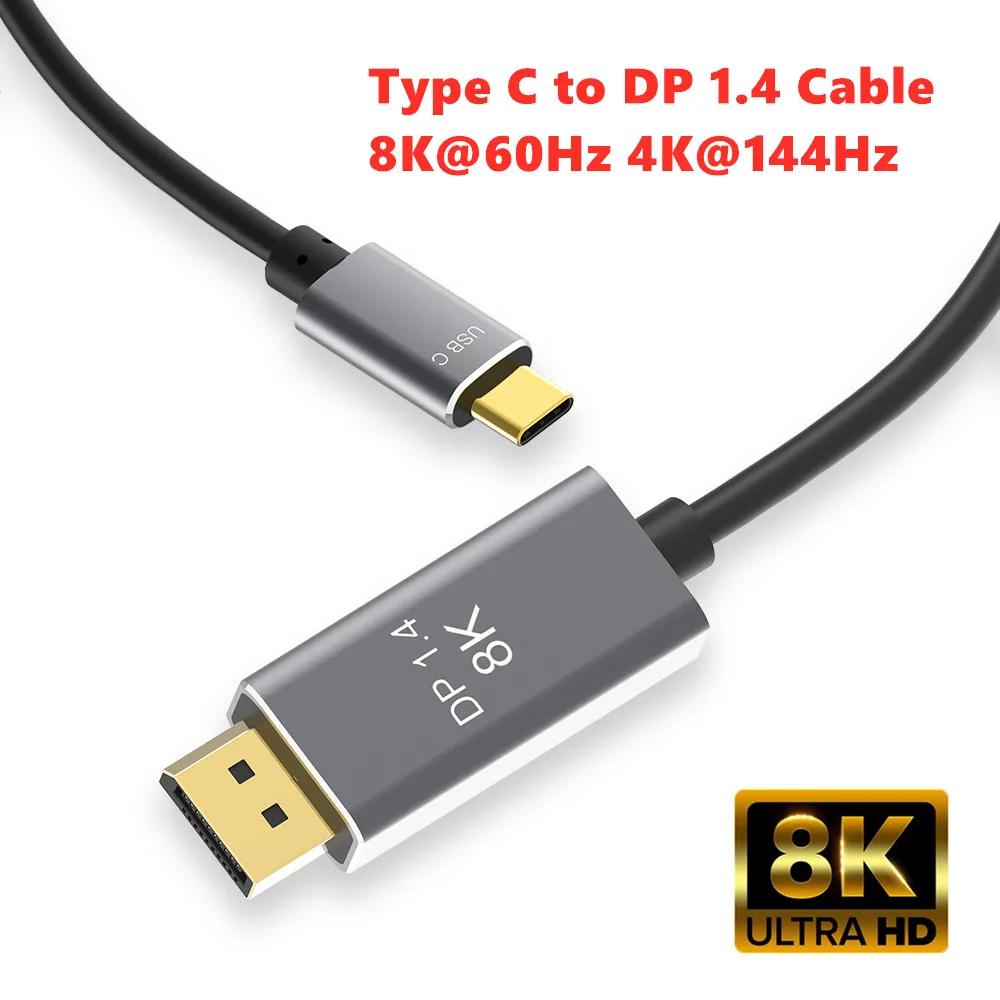 Зарядный кабель преобразователь USB C в DP1.4 PD доступны 2 режима расширенный монитор