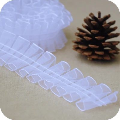 1 м последний гипюр плиссированный красный кружевной отделкой Материал 3 см Белый