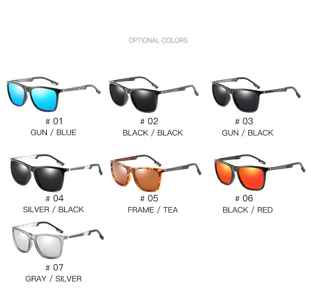 Новые поляризованные солнцезащитные очки для мужчин и женщин из алюминиево