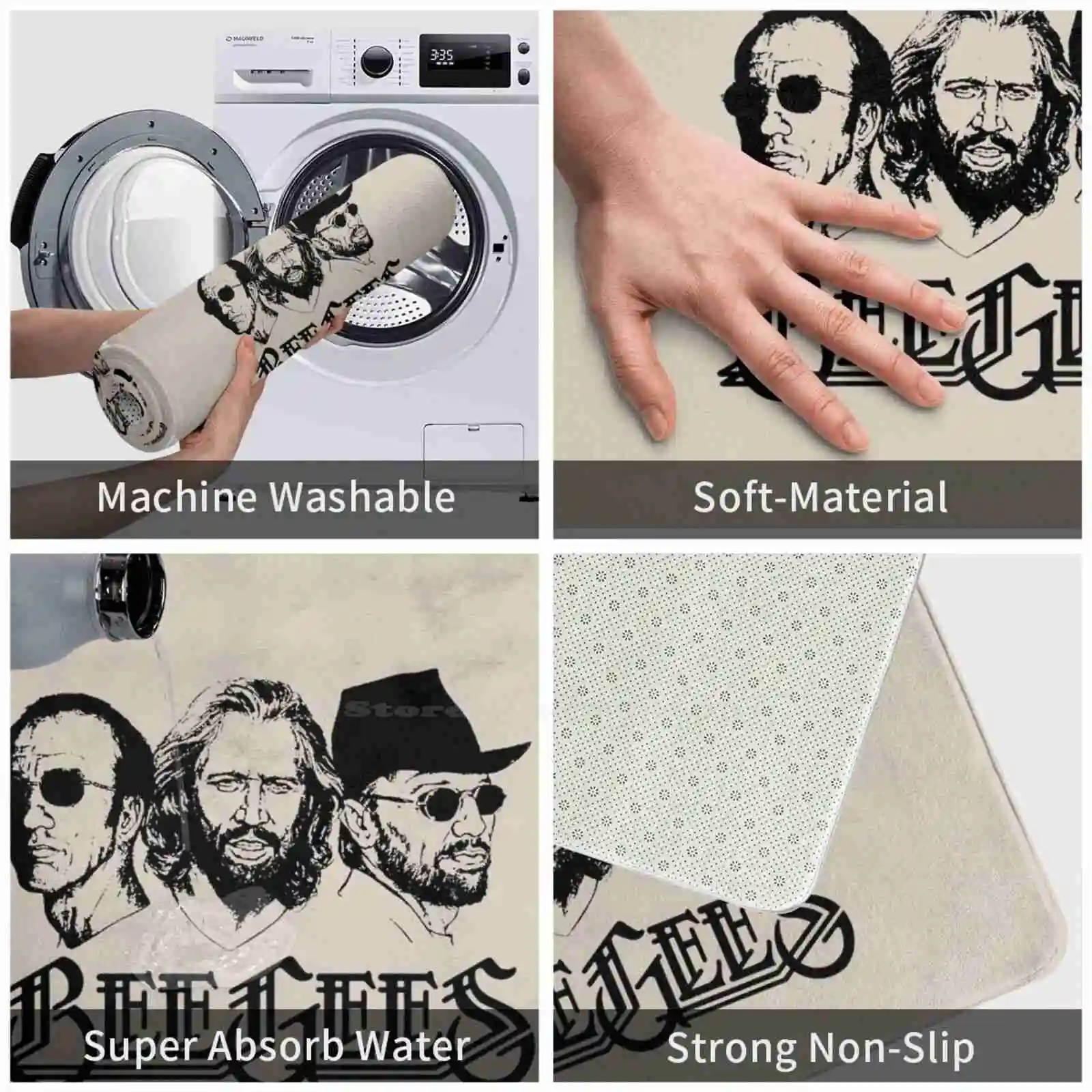 Дверной коврик Bijiz для ног домашний Энди Джибб Би джибби Джес тень танцующий