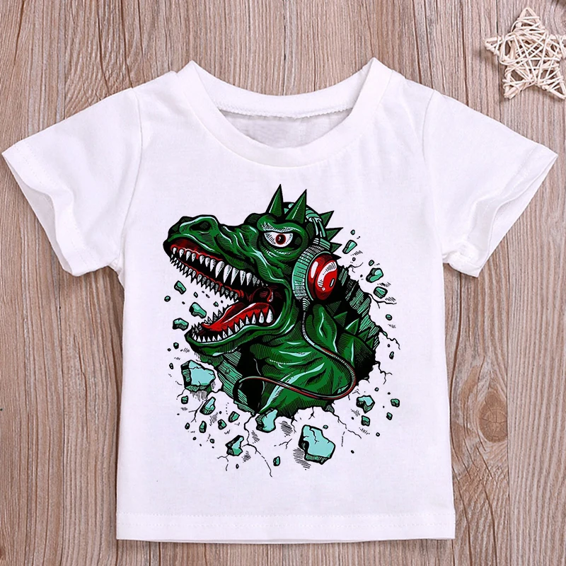 

Детская футболка с коротким рукавом, с изображением животных, динозавров