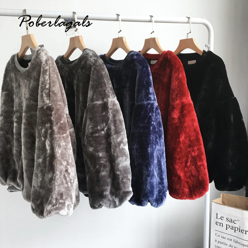 Женский Повседневный мягкий толстый плюшевый свитер с подкладкой на осень зиму