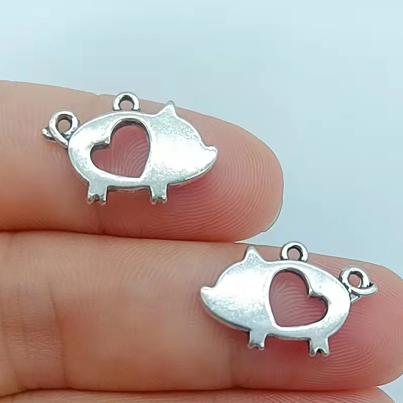 

Подвеска в виде свиньи, 17x12 мм, 20 шт.