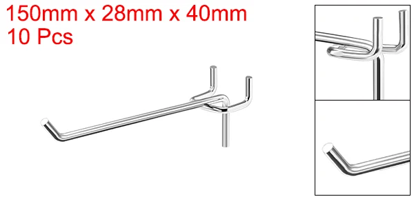 15cm10Pcs Uxcell 5 шт. или 10 шт. или 20 шт. железная сетка настенная Brack Серебряный тон крючки для настенных панелей PEG полки из досок Органайзер ассортимент части - Цвет: 15cm10Pcs