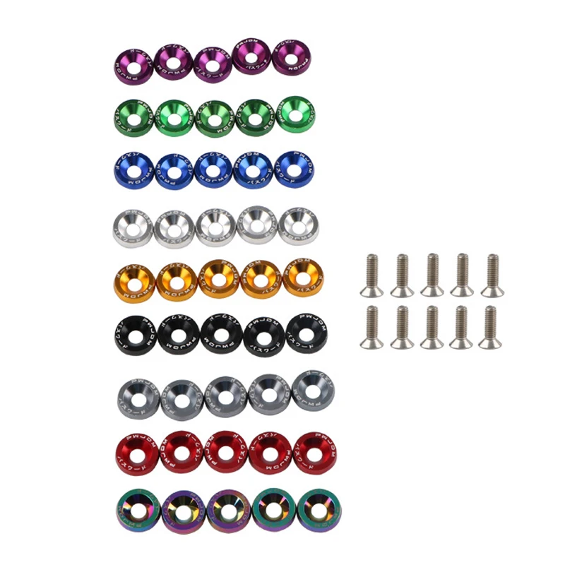 10pcs M6 JDM Car Modified Hex Fasteners Fender Washer Bumper Engine Concave Screws Car-styling | Автомобили и мотоциклы